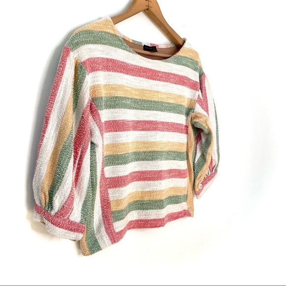 Anthropologie | Current Air Abilene Striped Balloon Sleeve Top - Picture 3 of 7